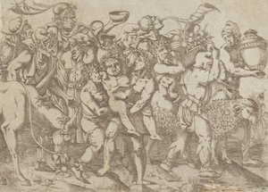Silenus Carried, 1543. od Antonio Fantuzzi