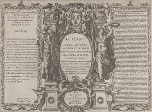 Frontispis pro kresby války, obléhání a útoku turecké armády na ostrov..., 1631. od Antonio Francesco Lucini