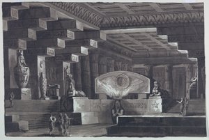 Scéna, interiér egyptského chrámu