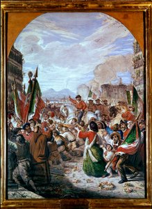 Vjezd Giuseppe Garibaldiho do Neapole 7. října od Antonio Licata