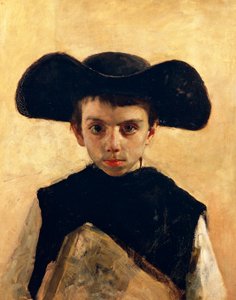 Prevetariello (malý kněz), od Antonia Manciniho (1852-1930), olej na plátně, 66x53 cm