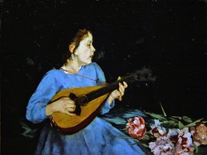 Hráč na mandolínu (olej na plátně)