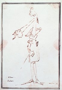 Portrét Filippa Balatriho (1676-1756) italský kastrát (kastrato) Karikatura Antona Maria Zanettiho (1679Ð1767). Soukromá sbírka z 18. století