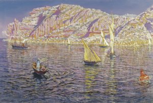 Přímořská krajina. Pohled na záliv Palma de Mallorca od Antonio Munoz Degrain