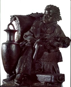 Pomník prince Oddona Eugenio Maria di Savoia (1846-1866) (Památník prince Oddona, vévody z Montferratu) Bronzová plastika Antonia Orazia Quinzia (1856-1928) 1891 Rozměr 91x61x95 cm Genes, Galleria d