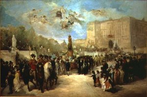 524 131-079257/1 Překlad ostatků Pedra Calderóna de la Barca (1600-81) do Pantheonu slavných mužů od Antonio Perez Rubio