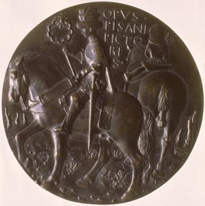 Portrétní medaile, reverz zobrazující Gianfrancesco Gonzaga 13945-1444 na koni, 1446-8 bronz pro avers viz 96843