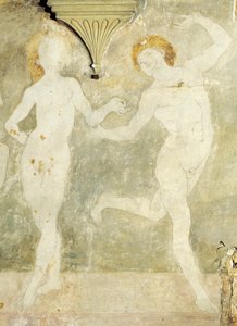 Aktový tanec od Antonia del Pollaiuola nebo Antonia Benciho (cca 1431-1498), freska, detail, Villa La Gallina, Arcetri, Florencie od Antonio Pollaiuolo