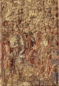 Svatý Jan Křtitel Před velekněžími a levity, tapisérie zobrazující výjevy ze života světce (textil) od Antonio Pollaiuolo