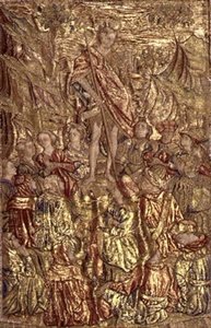 Svatý Jan Křtitel Kázání zástupu, tapisérie zobrazující výjevy ze života světce (textil) od Antonio Pollaiuolo