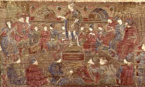 Svatý Jan Křtitel kárá Heroda, tapiserie s výjevy ze života světce (textil) od Antonio Pollaiuolo