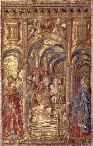 Obřízka, gobelín zobrazující výjevy ze života sv. Jana Křtitele (textil) od Antonio Pollaiuolo