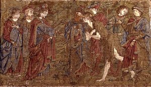 Setkání sv. Jana Křtitele s Kristem, tapisérie zobrazující výjevy ze života světce (textil) od Antonio Pollaiuolo