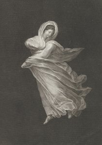 Bacchante nosí splývavou draperii, dívá se dolů, pravou paži ohnutou a levou paži ..., ca. 1795-1847. od Antonio Ricciani