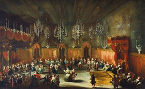 Ples na počest Anny Marie Luisy de Medici, kurfiřtky Falcké, ca. 1718-1719. od Antonio Stom
