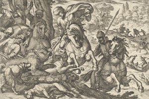 Lov na medvěda, z „Loveckých scén VI“, 1609. od Antonio Tempesta