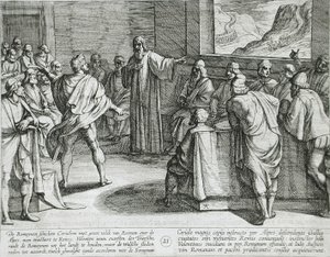 Porada o krocích, které je třeba podniknout při přibližování nových římských vojsk přes Alpy od Antonio Tempesta