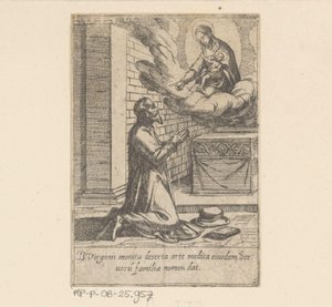 Heilige Philippus plaast zich onder de Hoede van Maagd Maria Het Leven van Philippus Benitius (název série) Život B. Philippi Benicius Florent. obj. Služebník B. Marie Panny (název série) od Antonio Tempesta