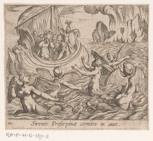 Ze sirény Proserpininy sirény Počítají ptáky (název na objektu) Metamorphoseon nebo transformace (název série) Metamorfosen van Ovidius (název série) od Antonio Tempesta
