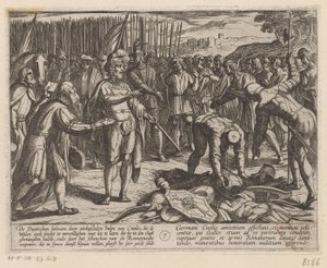 Němečtí vyslanci navštíví Julia Civilise Batavské války proti Římanům (název série) Batavorum cum Romanis Bellum (název série) od Antonio Tempesta