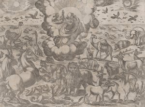 Bůh stvořil zvířata, ca. 1590-1630. od Antonio Tempesta
