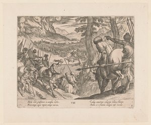 Armáda Alexandra Velikého obklíčila nepřátelské síly palbou Skutky Alexandra Velikého (název série) Alexandri magni praecipvae res gestae (název série) od Antonio Tempesta