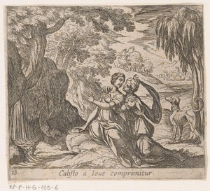 Jupiter a Callisto Callisto Crushed by Jupiter (název na objektu) Metamorphoseon nebo transformace (název série) Metamorfosen van Ovidius (název série) od Antonio Tempesta