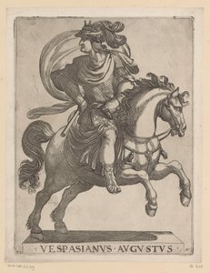 Císař Vespasianus na koni Prvních dvanáct římských císařů na koni (název série) XII caesares in equestri (název série) od Antonio Tempesta
