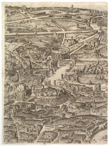 Plán města Říma. Část 4 se Santa Maria in Aracoeli, Forum Romanum, ..., 1645. od Antonio Tempesta