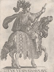 Deska 11: Titus Vespasianus na koni čelem zprava od 