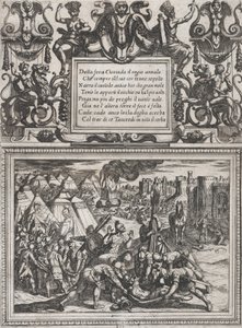 Deska 12: Ilustrace ke zpěvu XII, z Gerusalemme liberata od Torquata Tassa ..., ca. 1590-1630. od Antonio Tempesta