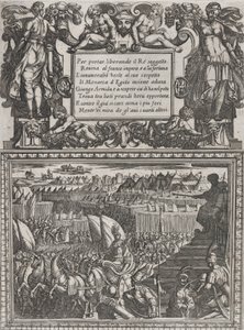 Deska 17: Ilustrace ke zpěvu XVII, z Gerusalemme liberata od Torquata Tassa ..., ca. 1590-1630. od Antonio Tempesta