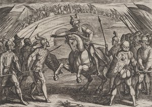 Talíř 22: Civilis odděluje německé a holandské jednotky, z Války Římanů proti..., 1611. od Antonio Tempesta