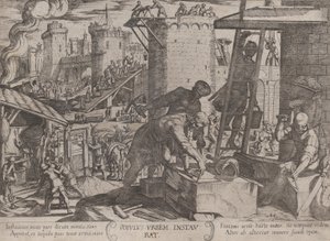 Deska 24: Izraelité přestavují jeruzalémské hradby, z 