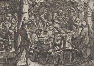 Deska 4: Civilis říká holandským starším, že s nimi Romové zacházejí jako s otroky..., 1611. od Antonio Tempesta