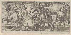 Šest jezdců v boji, z bitevních scén I, ca. 1590-1630. od Antonio Tempesta