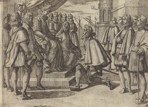 Španělský vévoda před Markétou Rakouskou [verso] od Antonio Tempesta