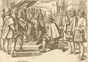 Španělský vévoda před Markétou Rakouskou od Antonio Tempesta