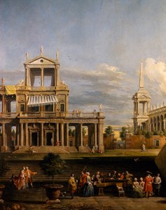 Koncert ve vile, Antonio Visentini (1688-1782), klavír a housle, olej na plátně, 207x320, Itálie