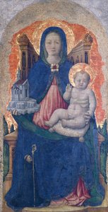 Madona s dítětem, detail oltářního obrazu Praglia, od Antonia Vivariniho (1418-před 1484), 67x33 cm od Antonio Vivarini
