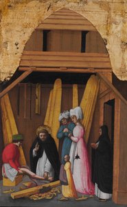 Svatý Petr mučedník Uzdravení nohy mladého muže, ca. 1450.