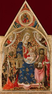 Madona s dítětem, s biskupem, svatým Janem Křtitelem a anděly, počátek 15. století. od Antonio da Firenze