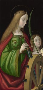 "Svatá Kateřina Alexandrijská"" (zemřela kolem roku 307) Obraz Antonia Solaria (činný kolem 1502-1518), olej na dřevě, 84 x 40 cm od Antonio da Solario