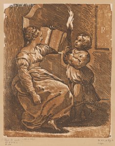 Čtení Sibyly s dítětem od Antonio da Trento (attributed to)