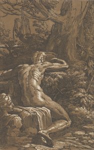 Muž sedící při pohledu zezadu Narcissus, ca. 1527-30. od Antonio da Trento
