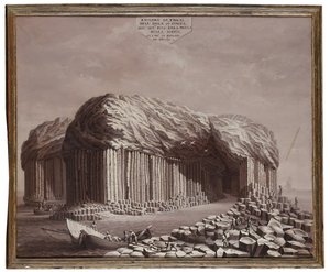 Fingalova jeskyně, Skotsko (olej na plátně) od Antonio de Bittio
