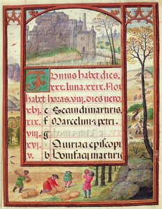 Měsíc červen, miniatury z „Knihy hodin Doma Manuela“, 1517-38 (tempera na pergamenu) od Antonio de Hollanda