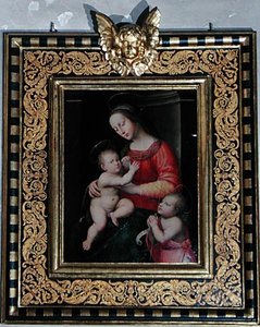 Madona s dítětem se sv. Janem Křtitelem (olej na desce) od Antonio del Ceraiolo