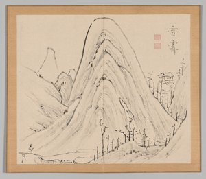 Dvojalbum krajinných studií podle Ikeno Taiga, svazek 1 list 33, 18. století. od Aoki Shukuya