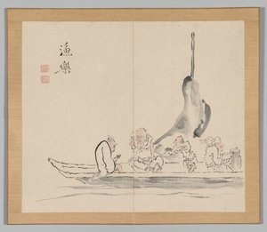 Dvojalbum krajinných studií podle Ikeno Taiga, svazek 2 list 28, 18. století. od Aoki Shukuya